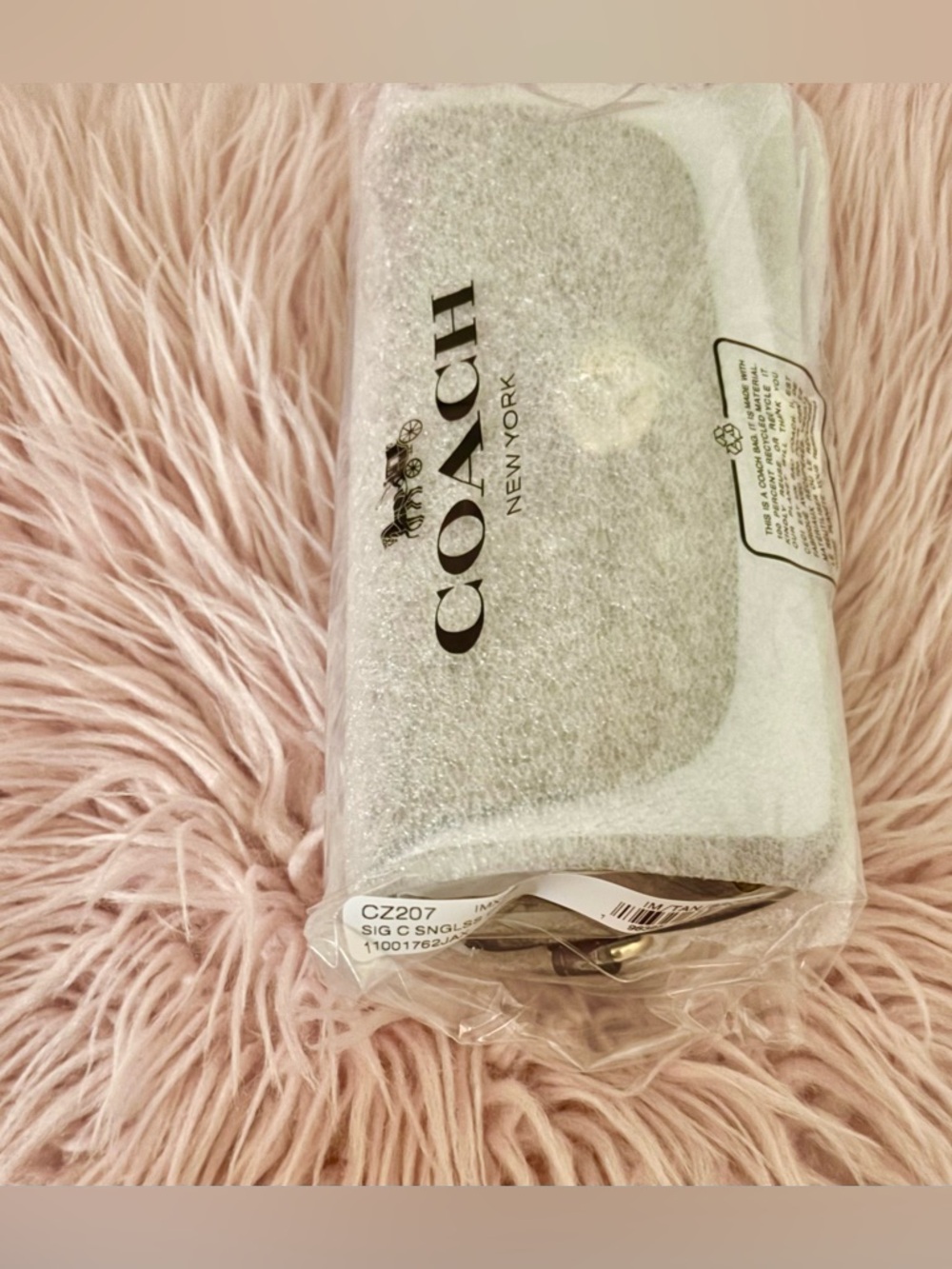 NEW Coach Signature Print Tan Brown Multi Coated Canvas Leather Sunglasses Case - Picture 5 of 15